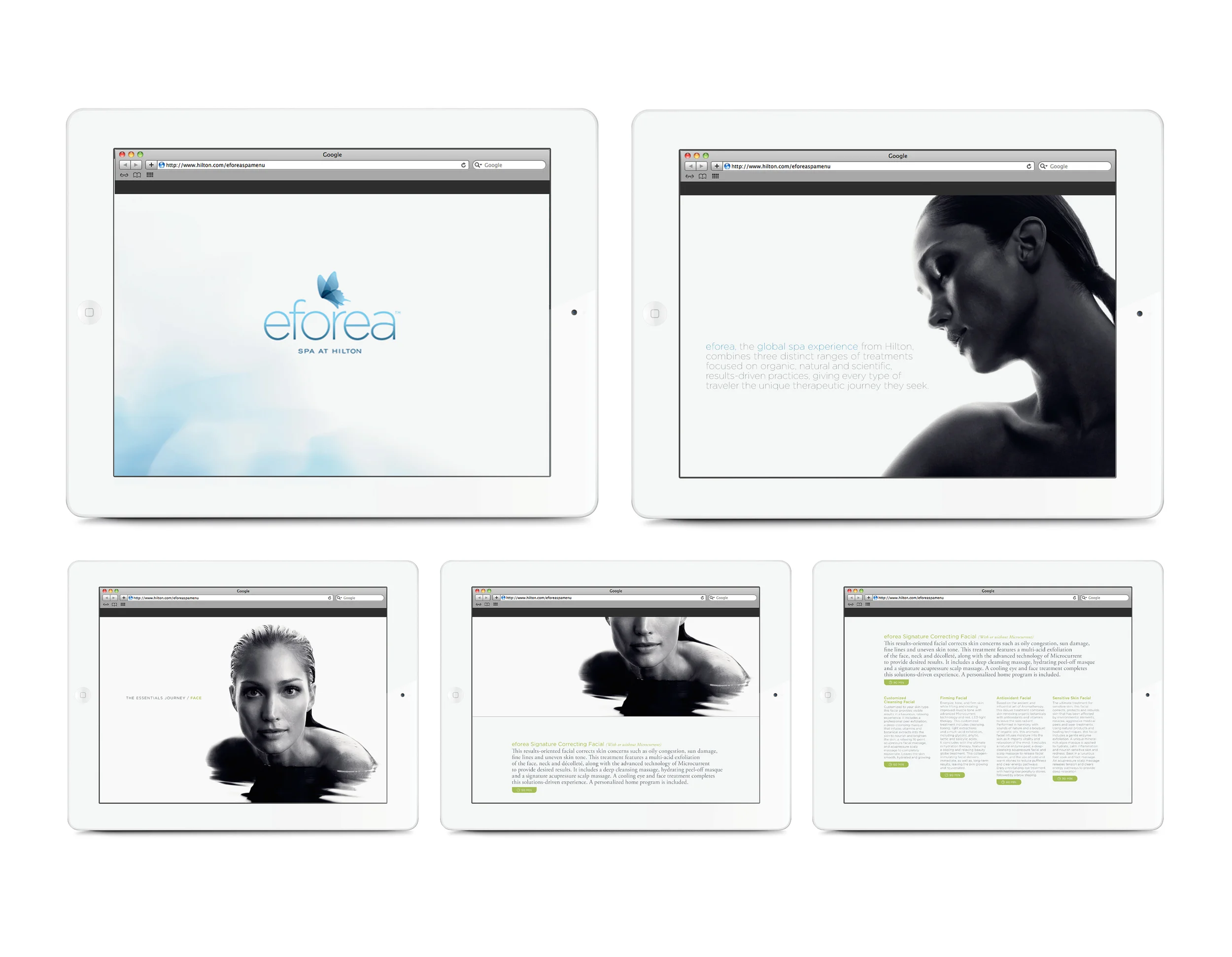  eforea app installed on iPad – contains spa menu, introduction videos and important links 