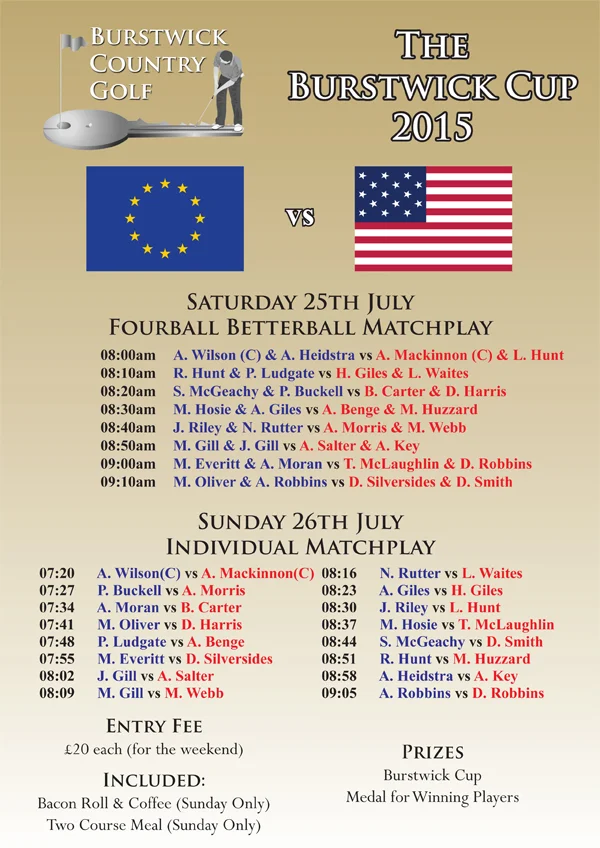 Burstwick Cup Fixtures