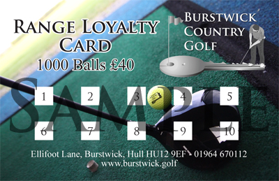 Driving Range Loyalty Card