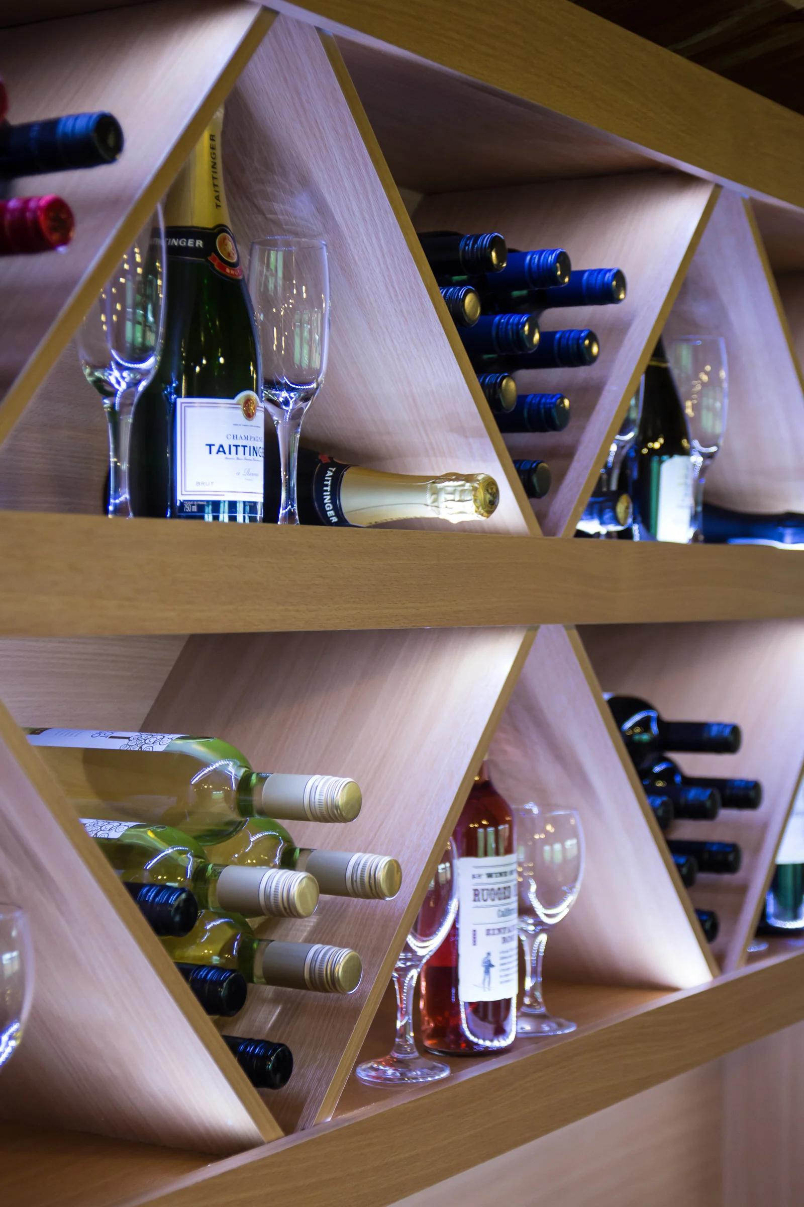 LED Lit Wine Rack