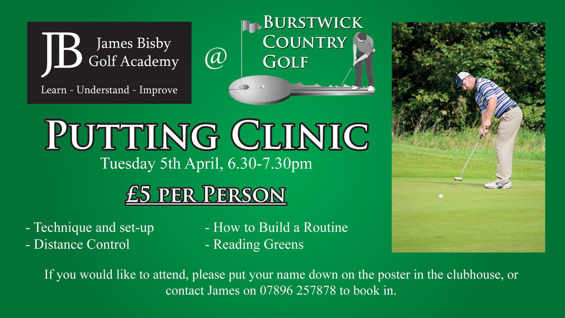 Putting Clinic, Tuesday 5th April
