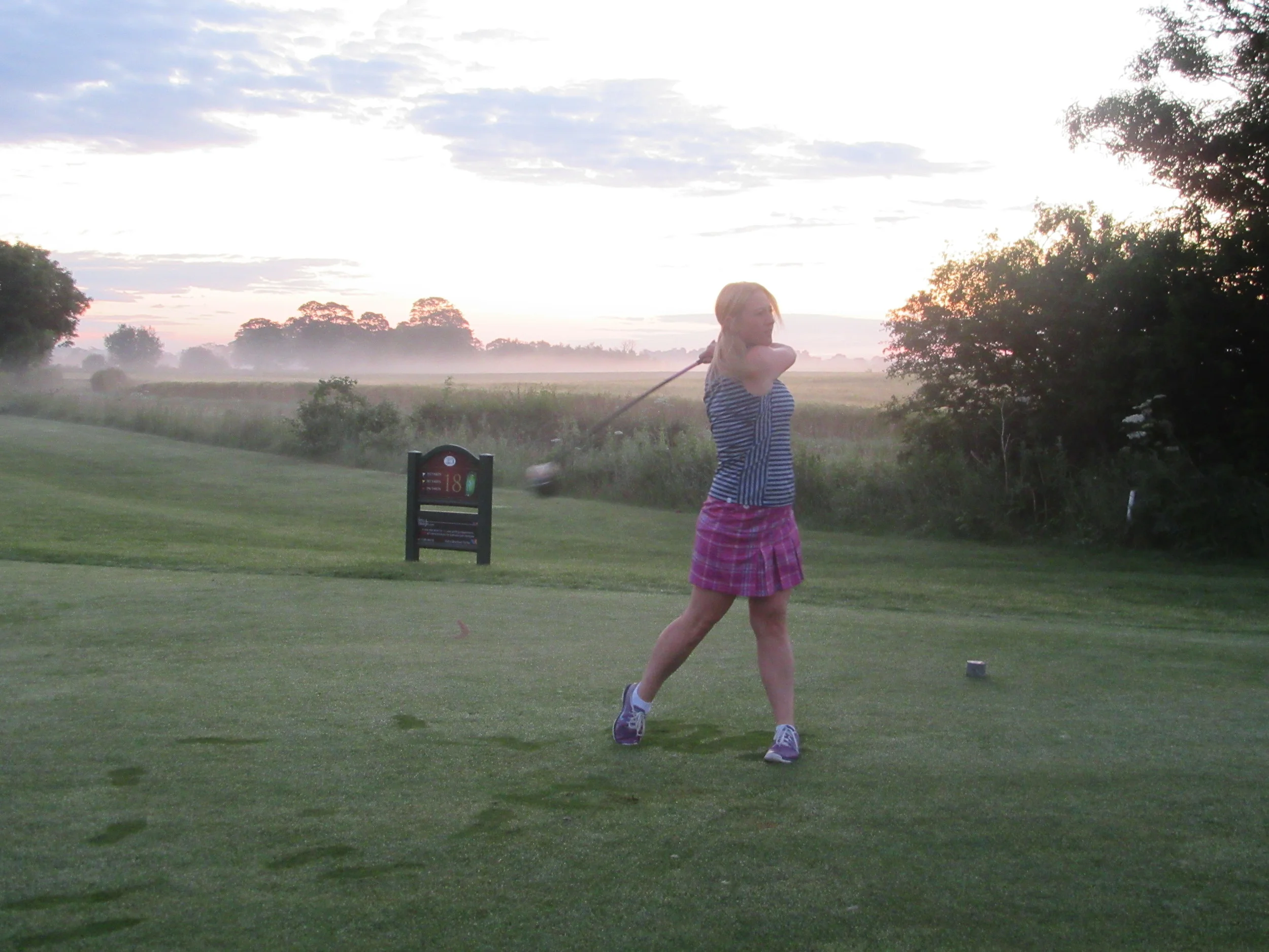 The first tee shot