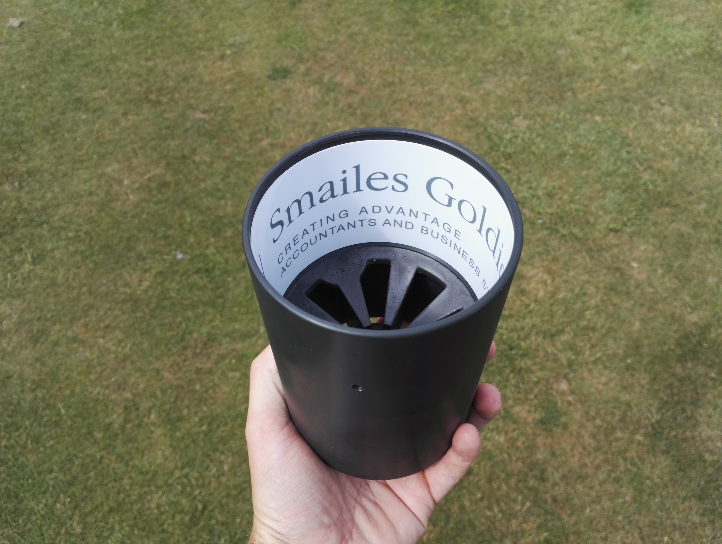 New hole-cups sponsored by Smailes Goldie Group