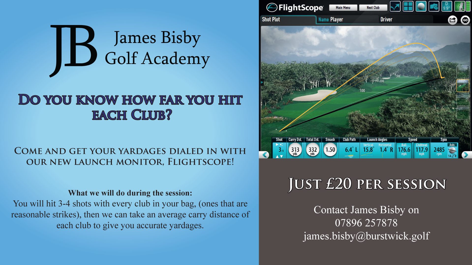 Flightscope yardages