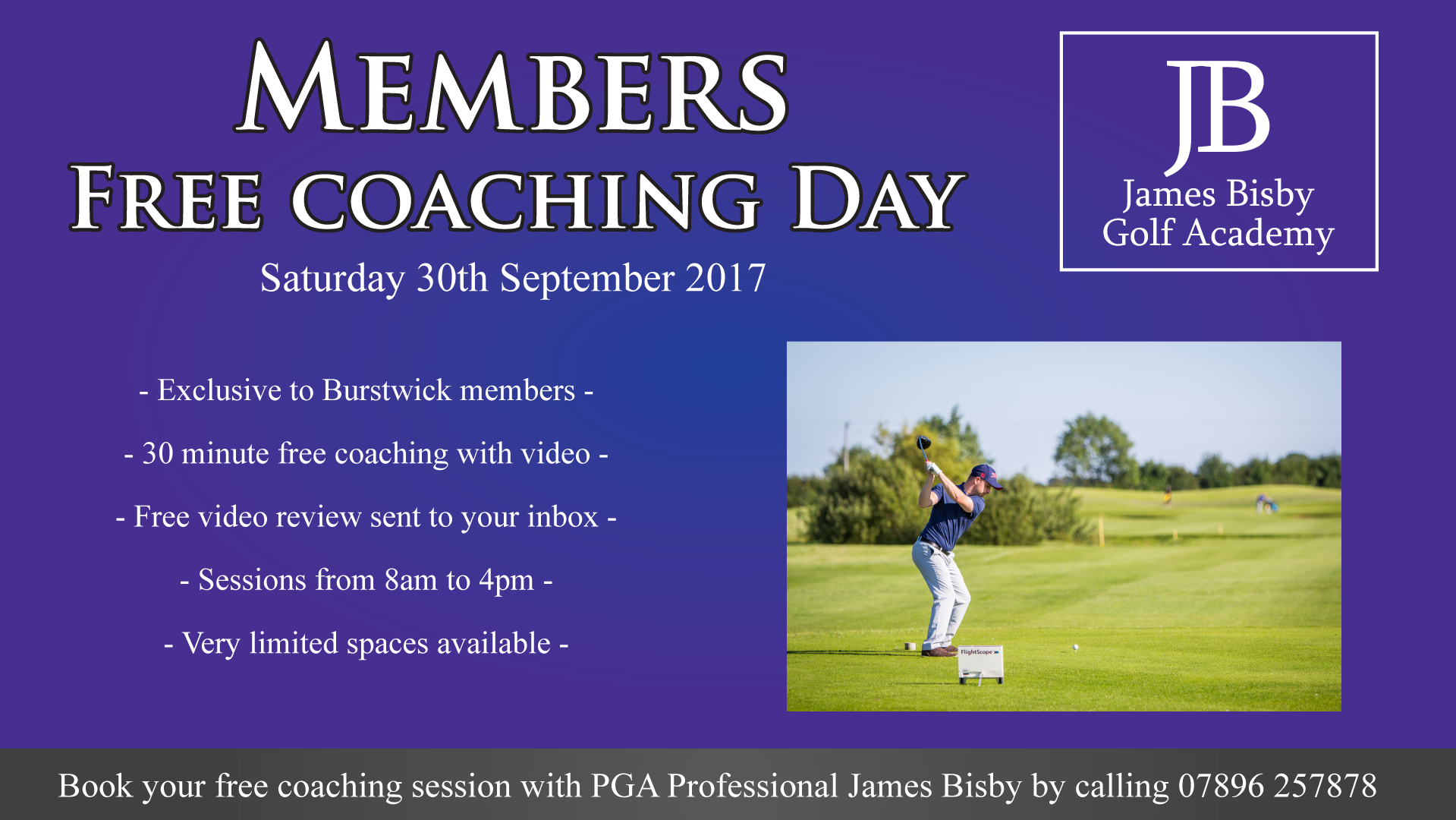 Free golf lessons with James Bisby
