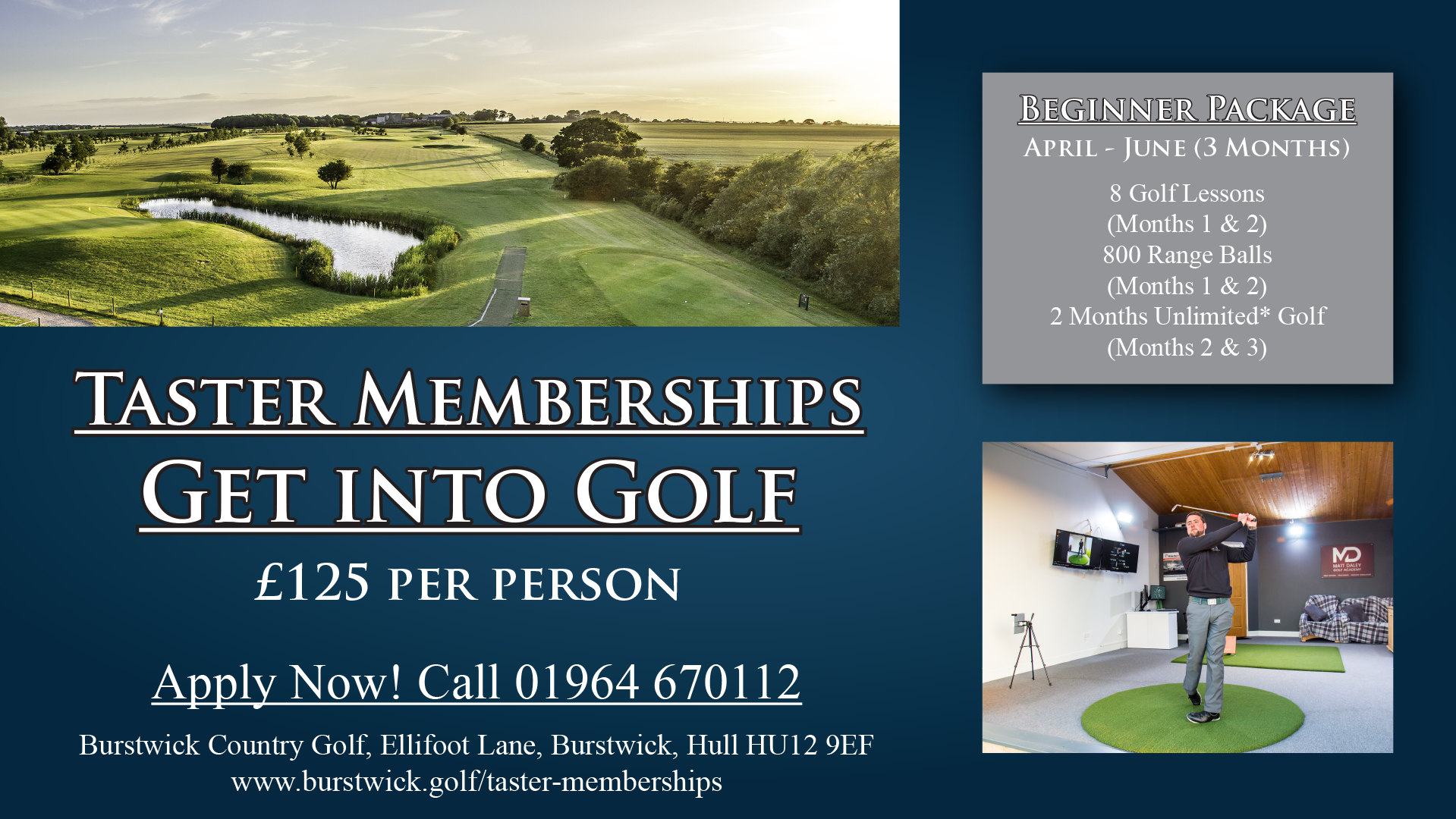 Get into Golf with our Taster Memberships