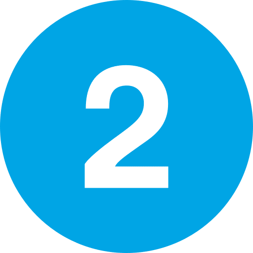 Blue circle with a white number 2 in the center.
