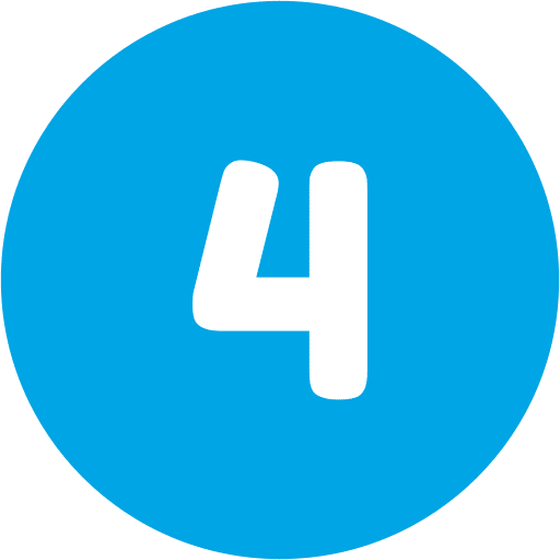 Blue circular background with the white number 4 in the center.