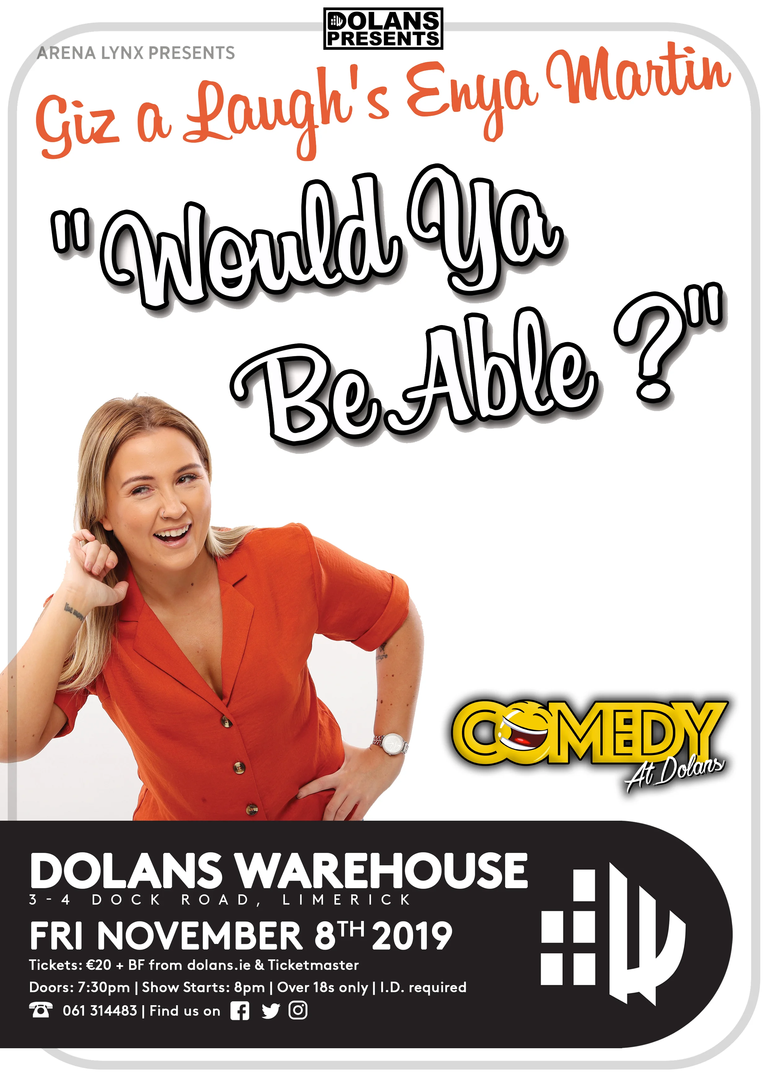 Tickets €20 - On sale Friday August 30th 9am (strictly over 18's)