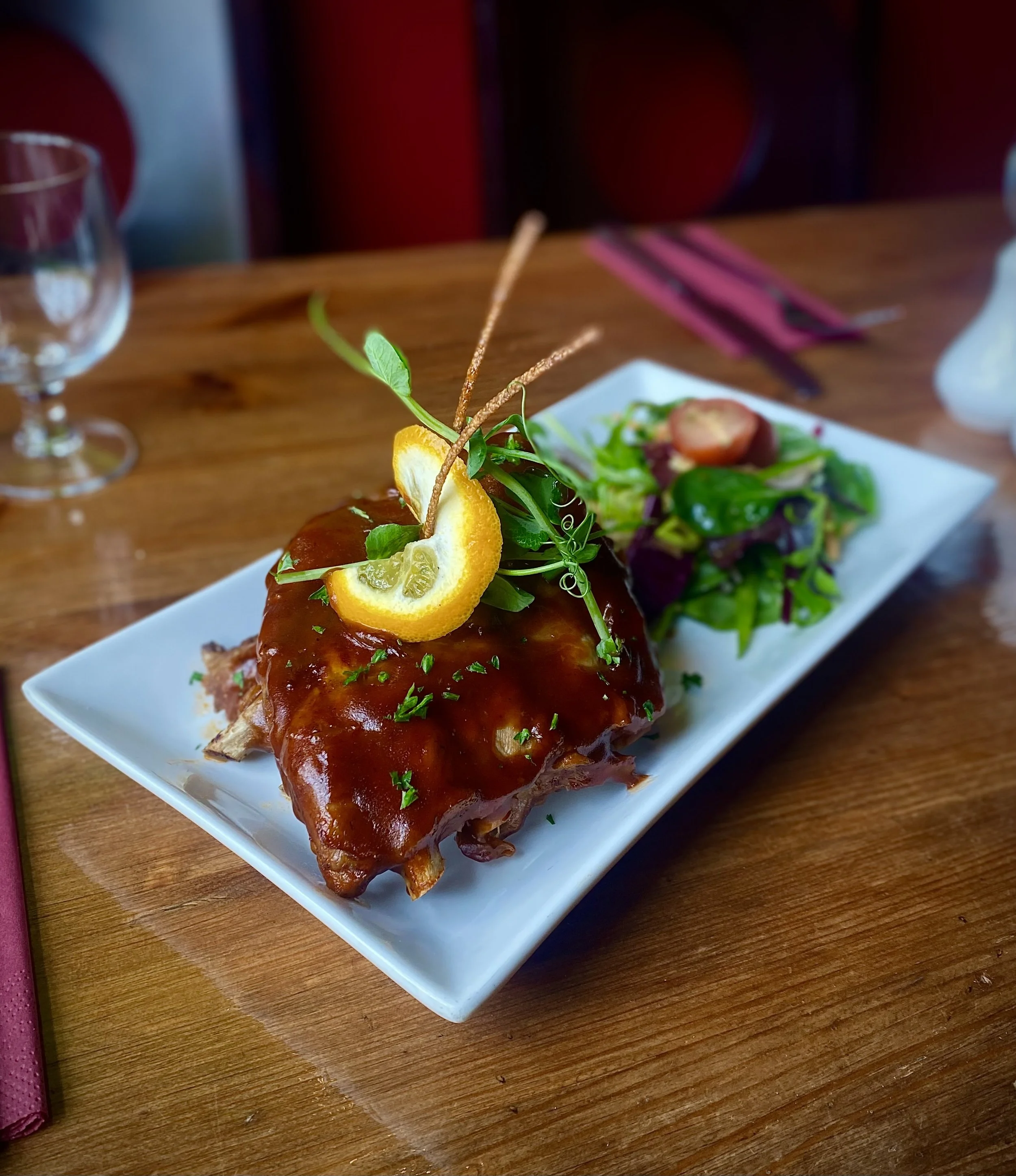 BBQ pork ribs served with side salad! .jpeg