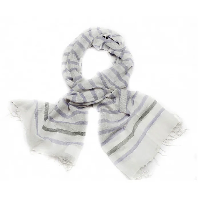 Striped Scarf - Lilac & Smoke