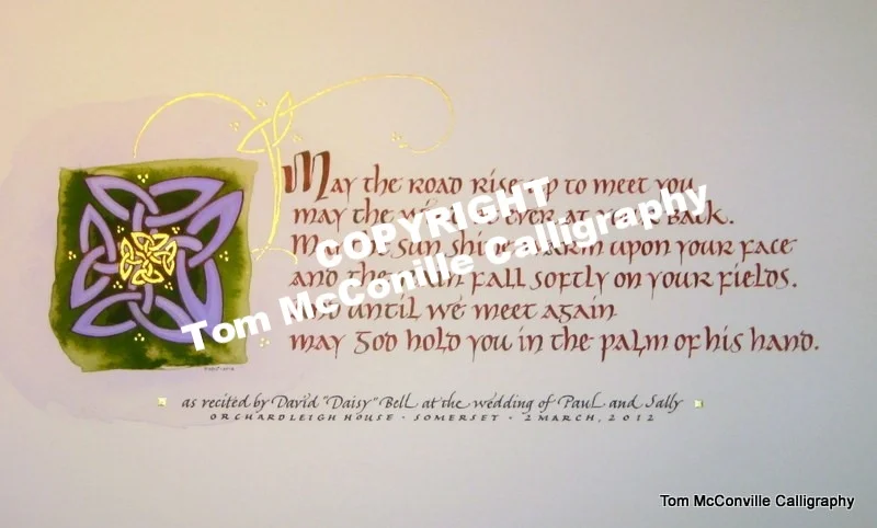 "An Irish Blessing" Wedding Commission.Gouache, gold leaf and ink on Fabriano paper