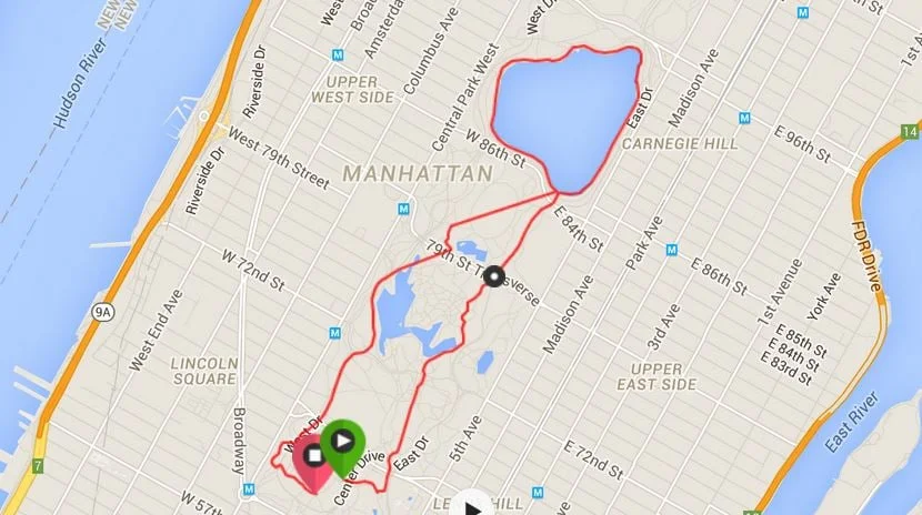 My first run in Central Park and my first bike over the Brooklyn Bridge.