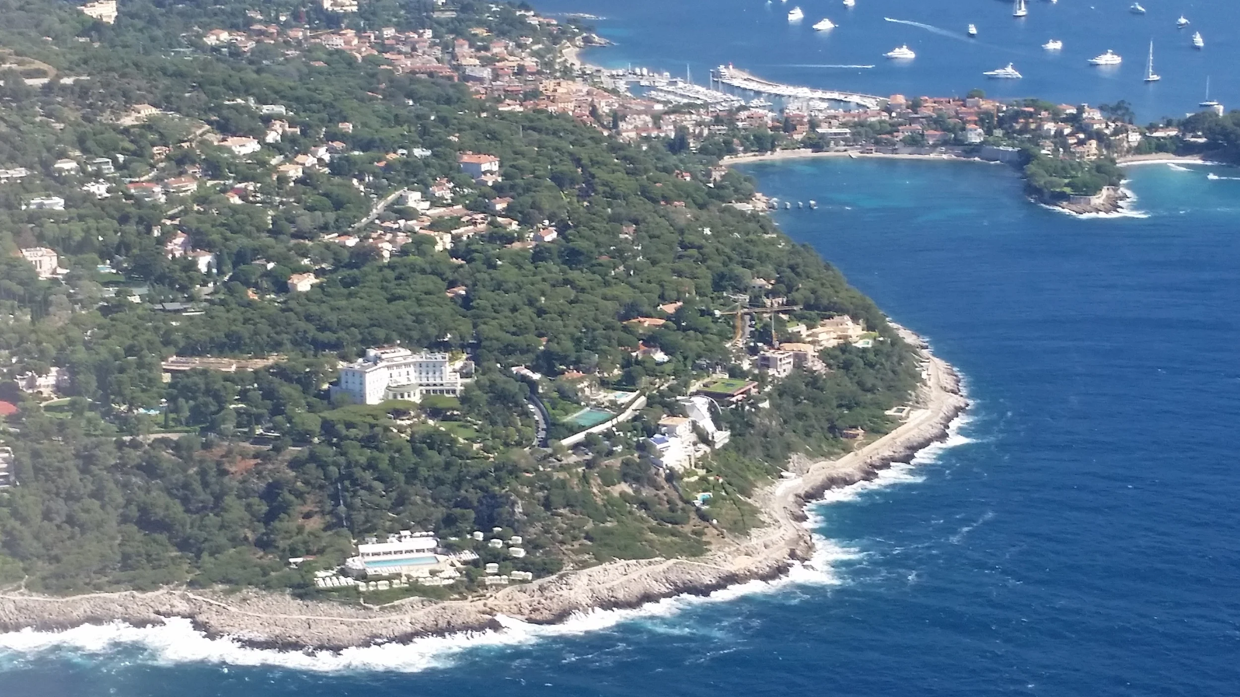 From the plane. This is above Nice. Maybe Bono lives here.