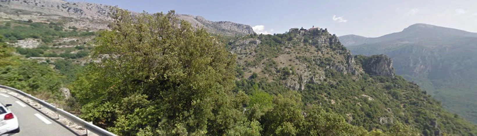 The view on the long slow road to Gourdon.