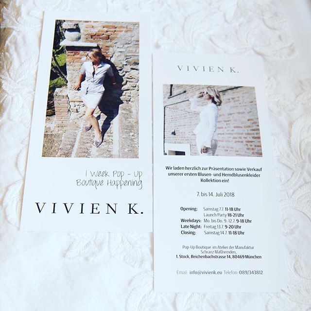 Invites fresh from the printers 😍 we have a Pop-Up-Event at our studio in Munich 7.-14. July!!! #spreadtheword #vivien.k_munich #launchingsoon #designstudio #highendfashion