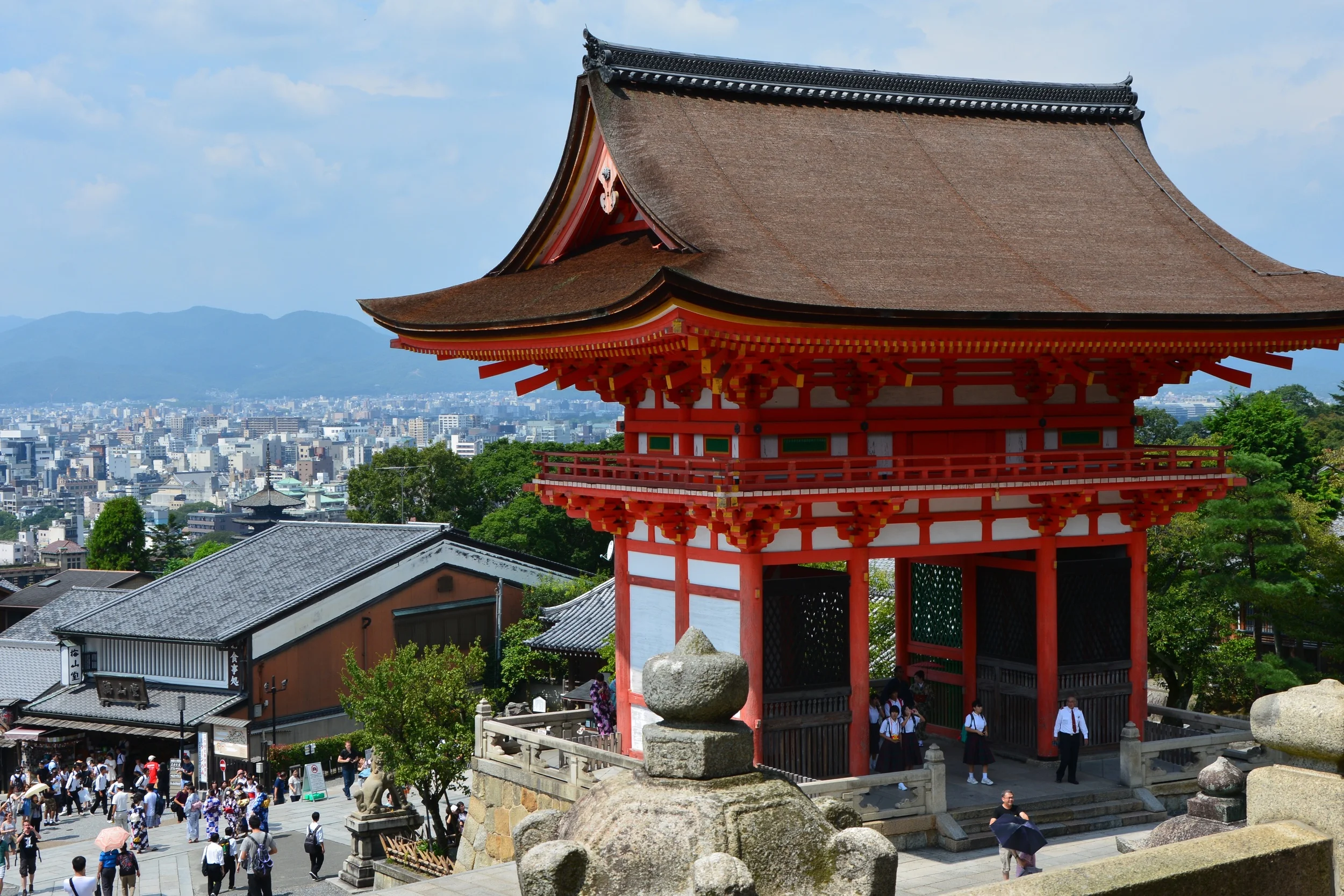 Kiyomizudera Temple and view from the hill of central Kyoto