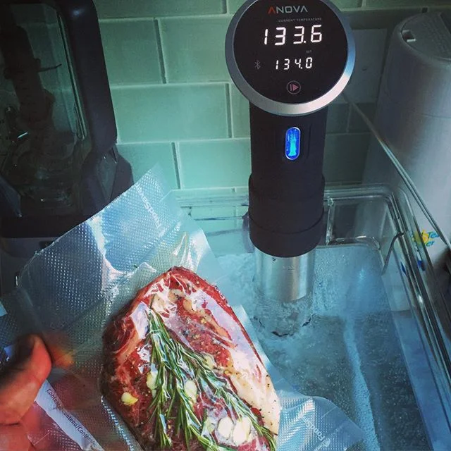 Trying out the new sous vide setup on a @butcherlarder ribeye. #sousvide