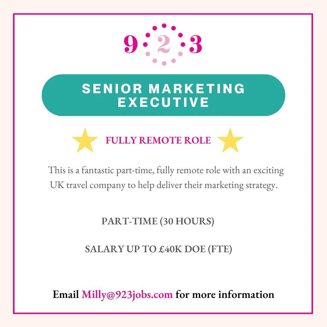 ⭐️FULLY REMOTE MARKETING ROLE⭐️

We are looking for a fantastic Senior Marketing Executive to join a UK Travel company. Ideally you will be good at working independently, will enjoy data analytics and will have prior SEO experience.

🔸Part-time (30 