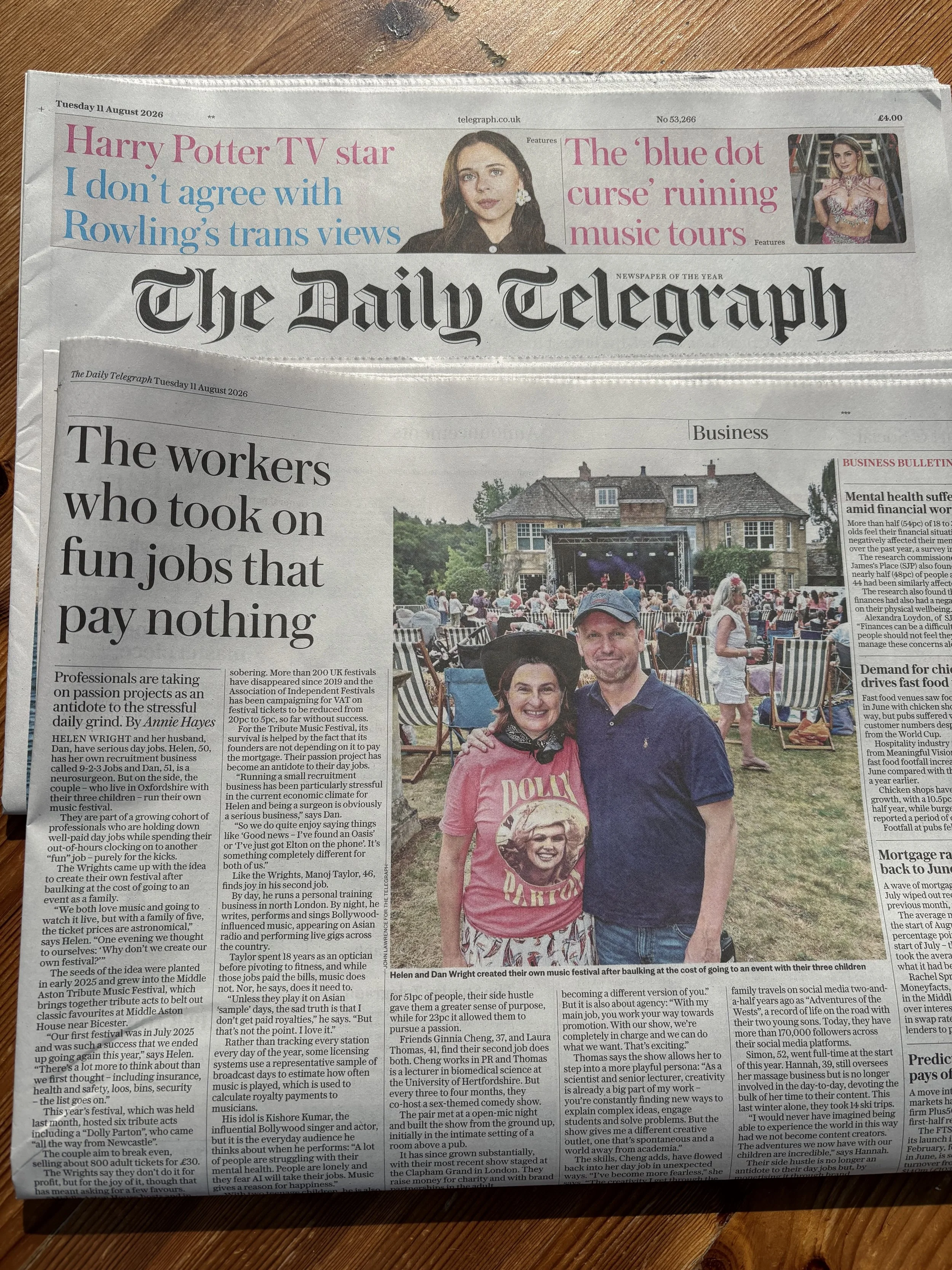 9-2-3 JOBS FEATURES IN THE TELEGRAPH