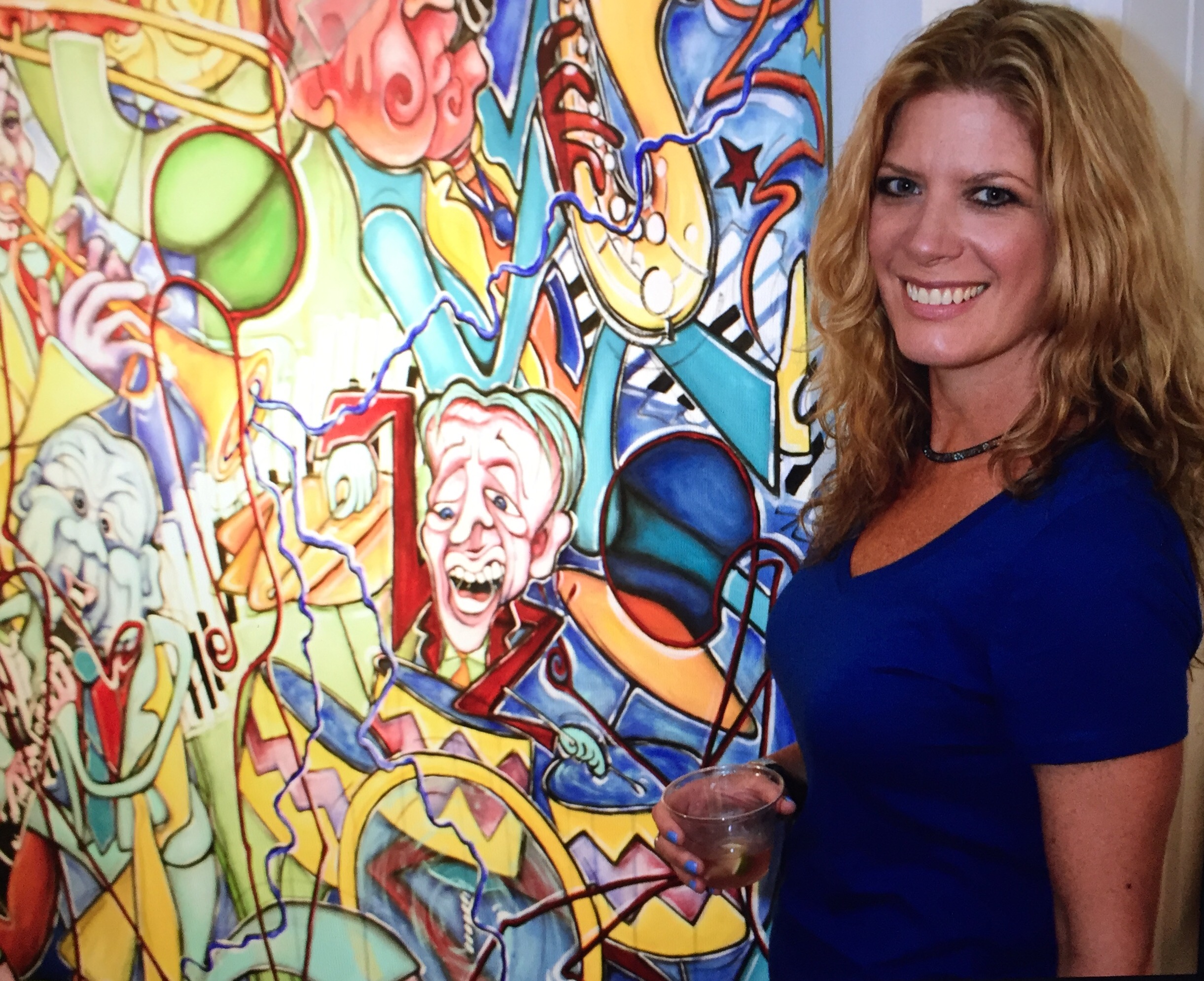Linus & Lucy & Wynton and me at the opening of my solo exhibition, TRUTH OR DARE, at the Intermezzo Gallery, BERGEN PAC, Englewood, NJ. August 2016. (Photo credit: Kevin O'Connor)