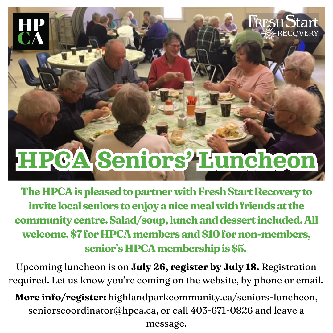 HPCA Seniors’ Luncheon – Saturday, July 26th, 2025