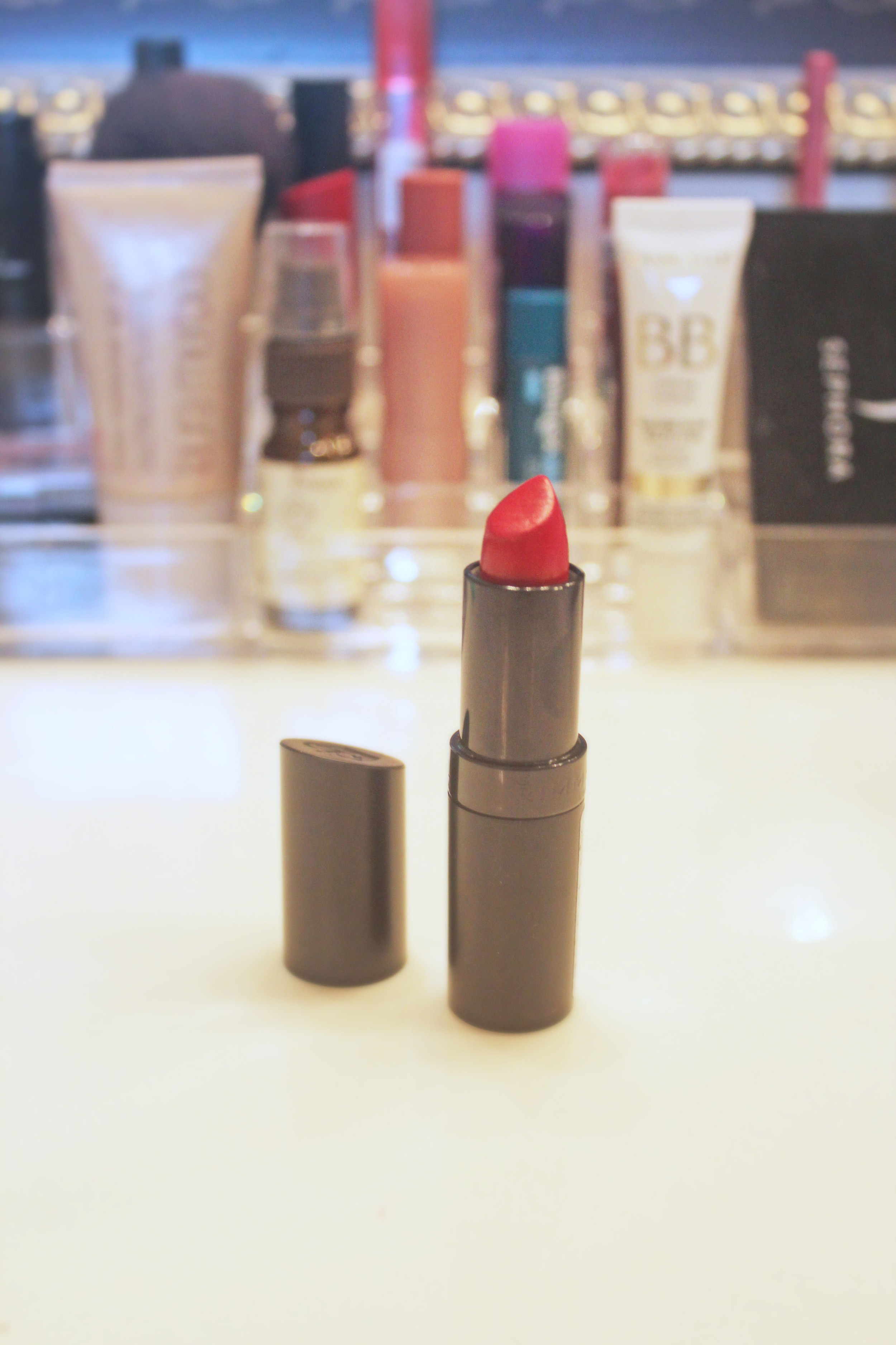 best bold red: Rimmel London Lasting Finish by Kate Moss Collection, #10 Every woman needs a good red lipstick. There are tons out there, but this is my favorite that I've tried. It's not too deep of a shade, but still makes a statement.