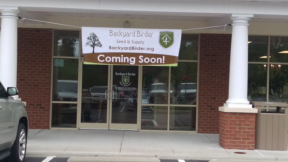 Banner up for now until signage is finished from Fine Signs & Graphics, Inc., Williamsburg, VA.