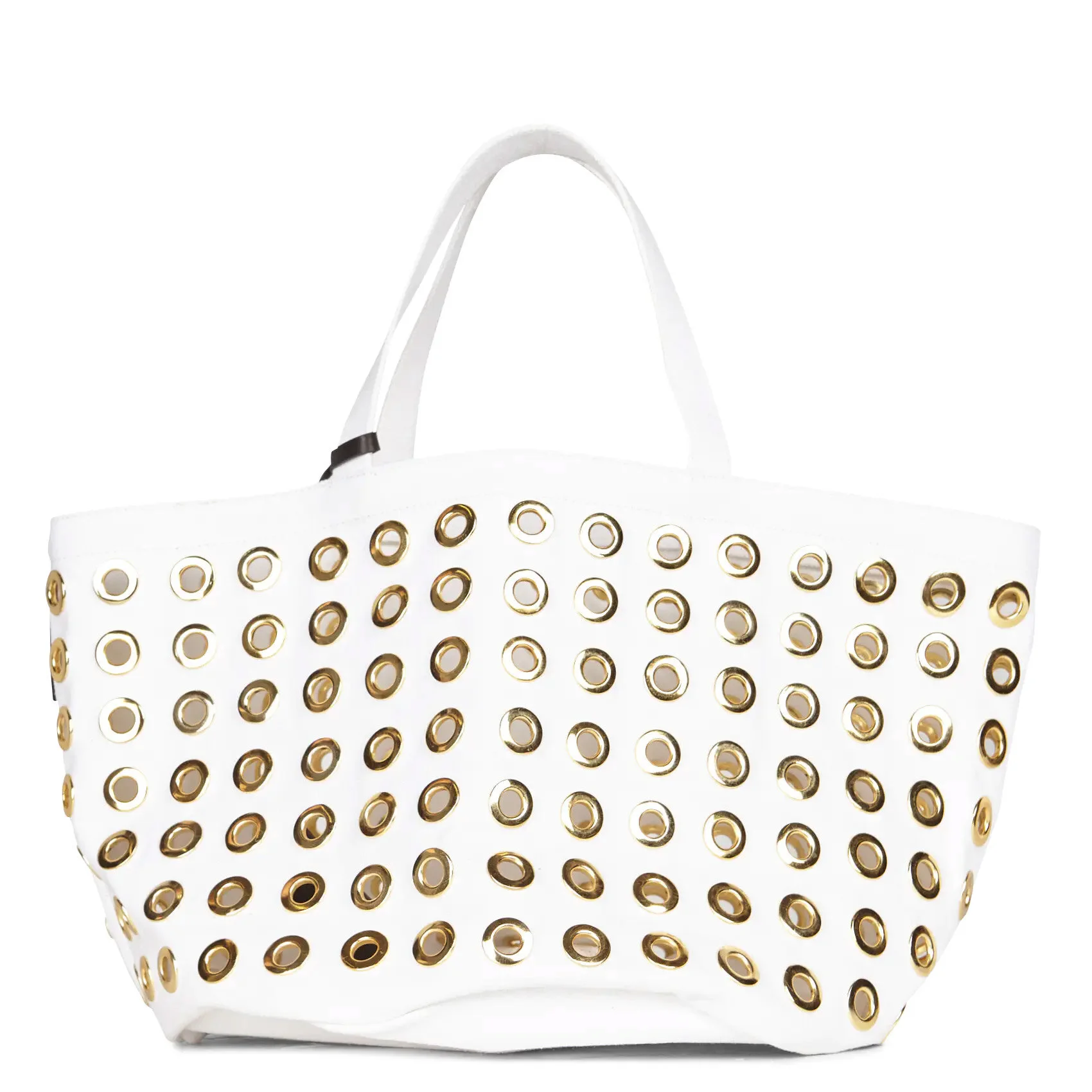 white and gold bag