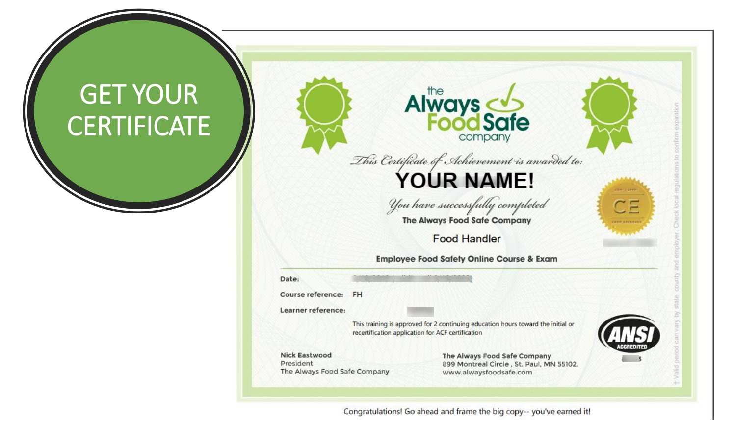 food manager certificate