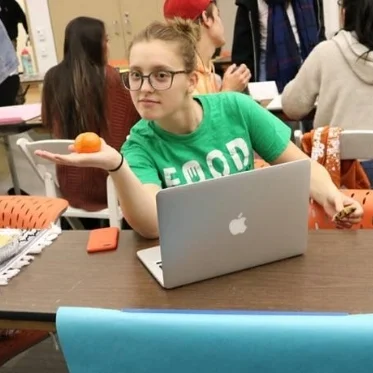 A representative from Pitzer College, tabling on behalf of FRN!