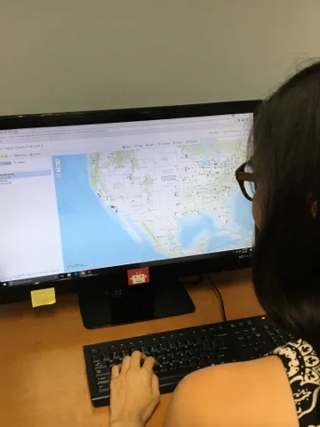 Tori Wong working on FRN’s Chapter Overview Map