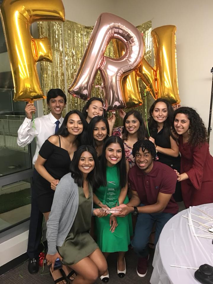 Left to right: (back row) Baseer Quraishi, Ruth Suh, (middle row) Roya Karim, Nishita Koottiyanil, Pooja Naik, Heba Hoelscher, Dina Achi, (front row) Nisha Sabapathy, Zeel Vora, Jameil Dowding