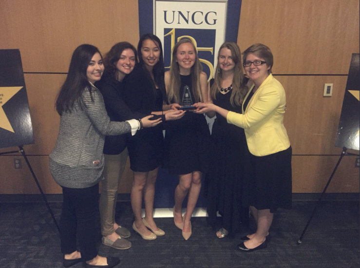 Left to right: Sadie Addis, Sarah Lackey, Brielle Jacobowitz, Abby Gustafson, Meredith Lockard, Cameron Warren