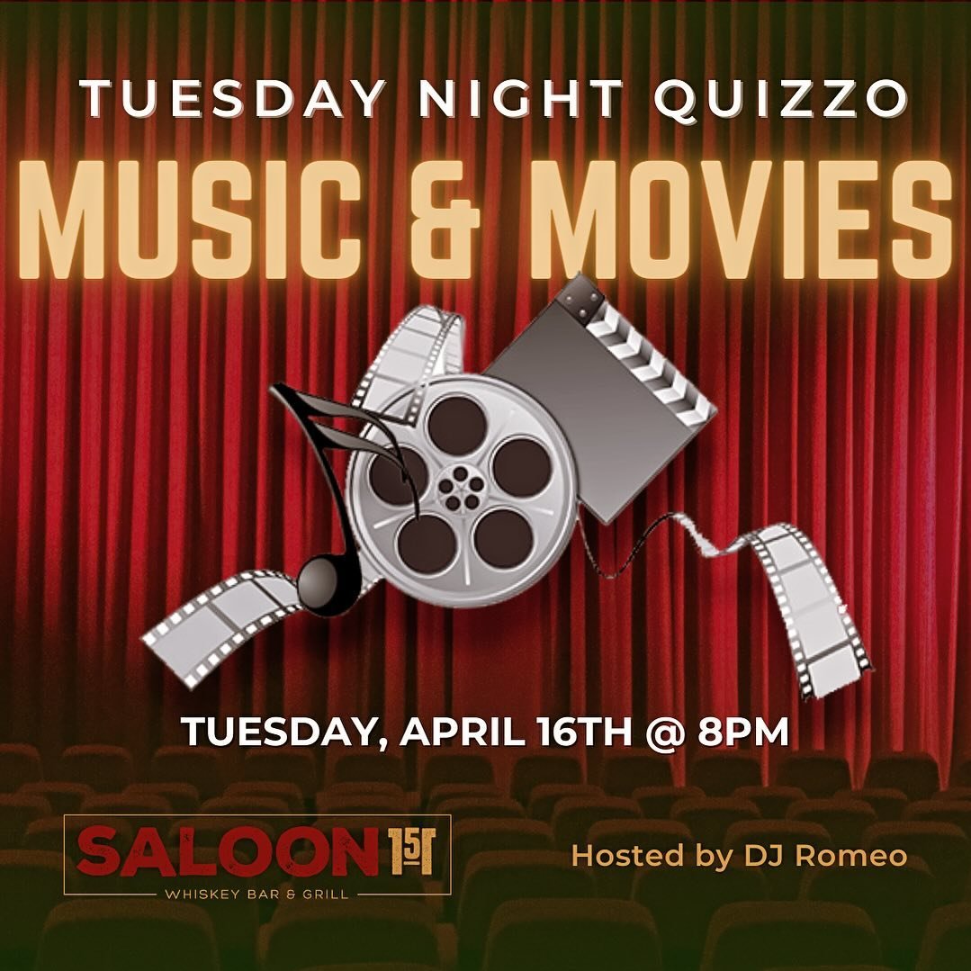 Tuesday means Quizzo Night! 🤓 Come test your knowledge TONIGHT on all things MUSIC &amp; MOVIES! Hosted by @djromeo24 Prizes for the Top 3 teams each game! 1/2 Price Entree Fries &amp; 1/2 Price Nachos All Day! $5 Featured Cocktails during Quizzo #q