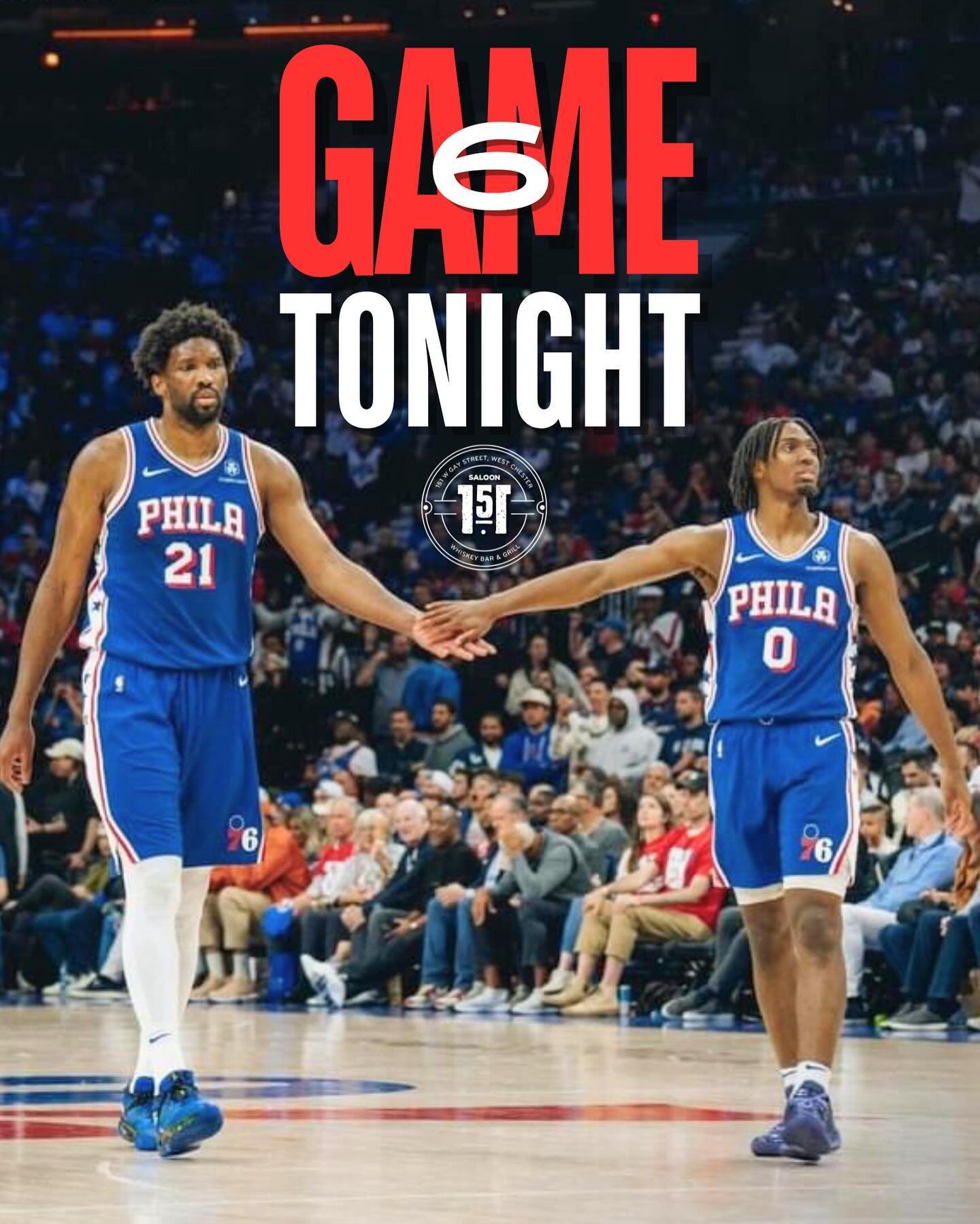 One, two, three, four, five, sixers&hellip;
Ten, nine, eight, 76ers! 🏀 Game 6 TONIGHT! Come watch with us! It&rsquo;s Wing Day! 🍗👑 10 Wings for $8. Tossed in Your Choice of Any Sauce. Served with Blue Cheese or Ranch and Celery. 
*All food special