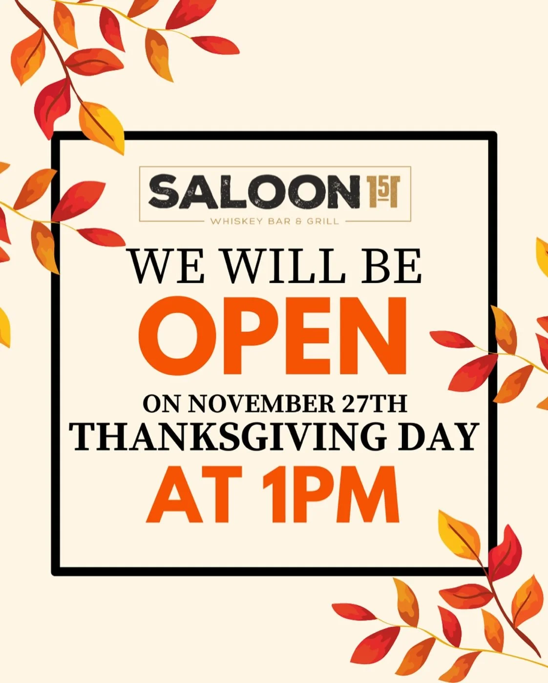 🦃🍁 We will be OPEN on Thursday, November 27th for Thanksgiving Day from 1pm-2am! Limited menu available from 2pm-8pm. Kim &amp; Meg will be behind the bar 🍻🍂