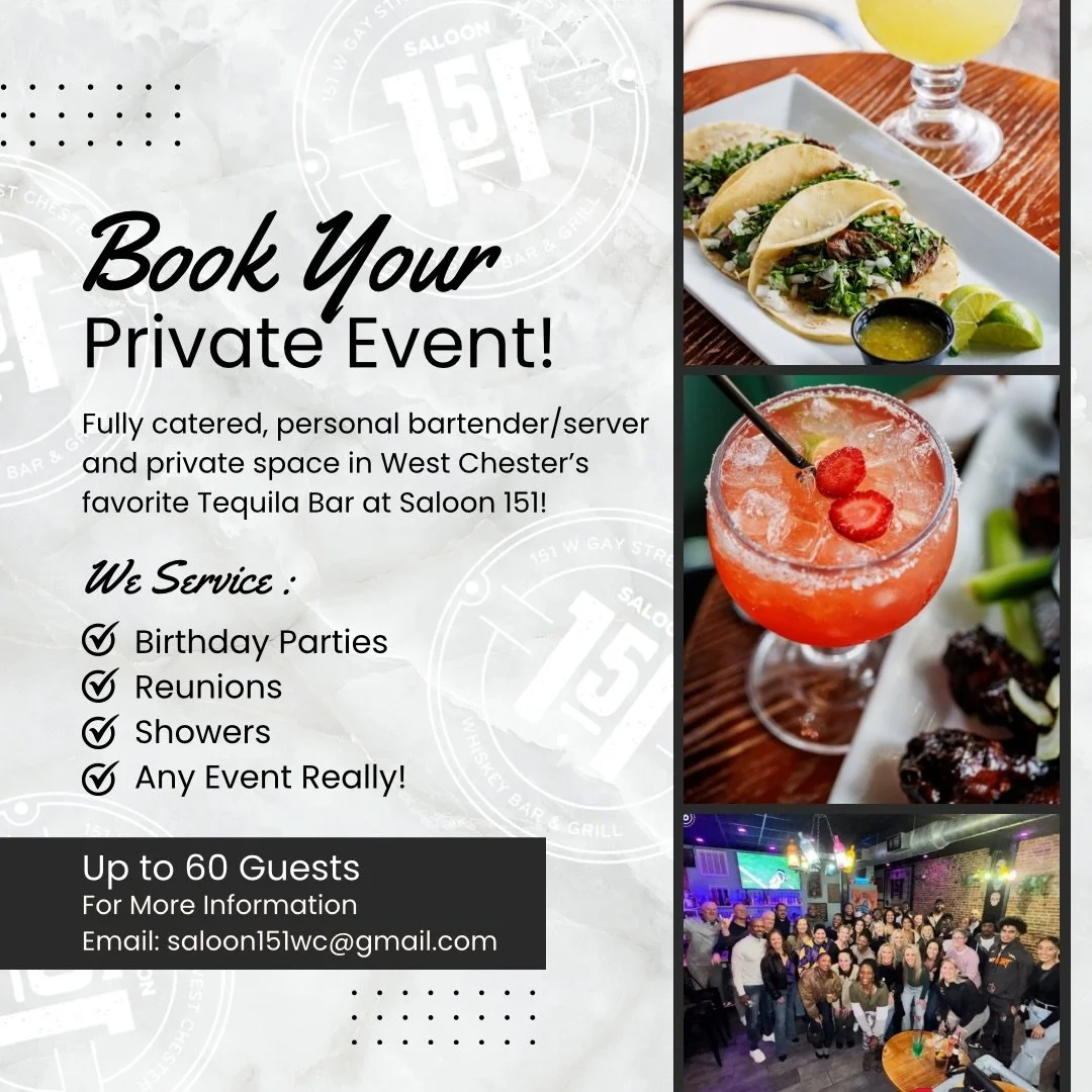 Huge thank you to WCU Basketball for choosing our Tequila Bar for such an awesome event! 🍹🏀
We love opening our doors to the community and hosting moments that bring people together.
Saloon 151 is always here for events, celebrations, and great tim
