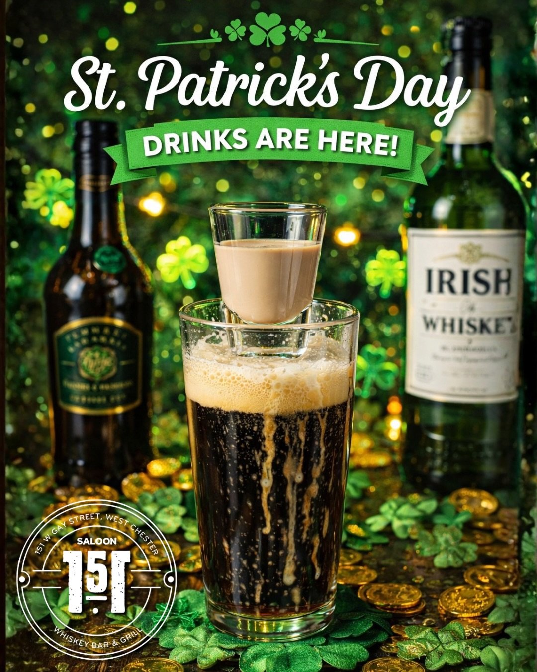 ☘️ Feeling Lucky? Our St. Patrick&rsquo;s Day cocktails and shots have arrived! Available starting 5pm today! 🇮🇪 

Get festive with a Fuzzy Leprechaun, sip on a refreshing Irish Maid, or treat yourself to the creamy Shamrock Shake martini.

Who wan