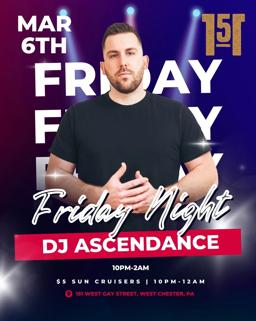 🔥 Friday Night at Saloon 151! 🔥

We&rsquo;ve got a packed night lined up on Gay Street tonight:

🏀 Bud Light Mini Hoops Mania | 7&ndash;9PM
Chance to win a trip to Las Vegas

🍺 $3 Yuengling Lager &ndash; All Day

☀️ $5 Sun Cruisers &amp; $8 Espre