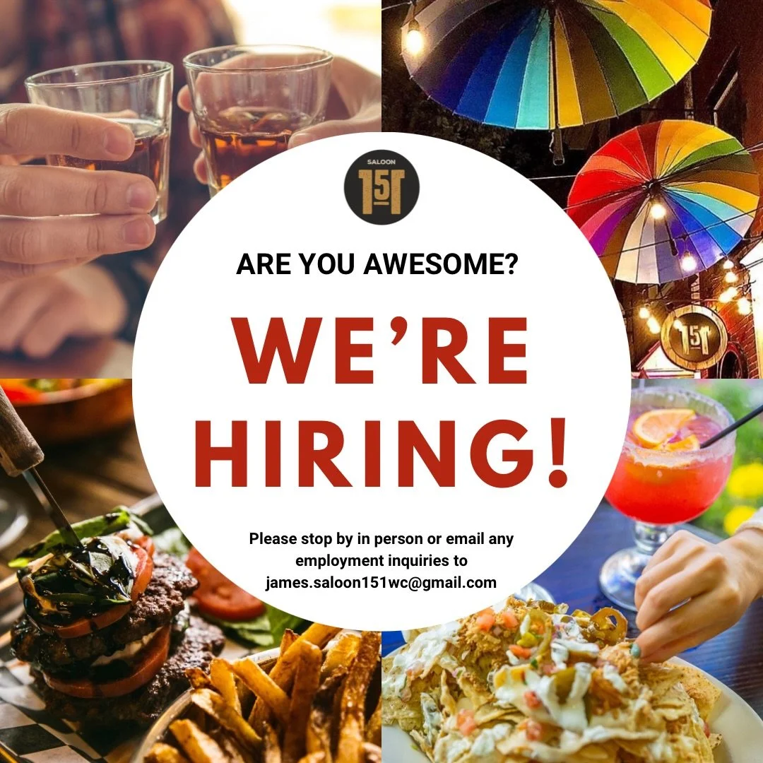 ARE YOU AWESOME? 👀
WE&rsquo;RE HIRING! 🔥

Saloon 151 is looking to add to the squad &mdash; hosts and anyone with daytime availability ☀️

If you&rsquo;re reliable, energetic, and love a fast-paced vibe, we want to meet you.

Stop in and introduce 
