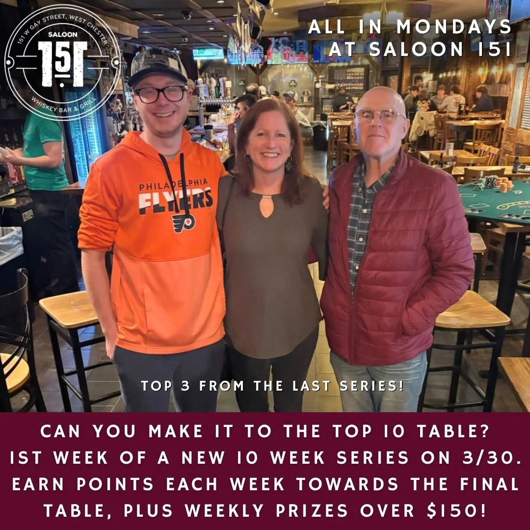 Week 1 of an all new Poker Series TONIGHT &spades;️&hearts;️&clubs;️&diams;️ All In Mondays &ndash; Free Weekly Poker 
🃏 Sign-ups start at 7:30PM &ndash; bring your poker face and win big. 🍔 Burger Monday &ndash; Every burger on our menu is discoun