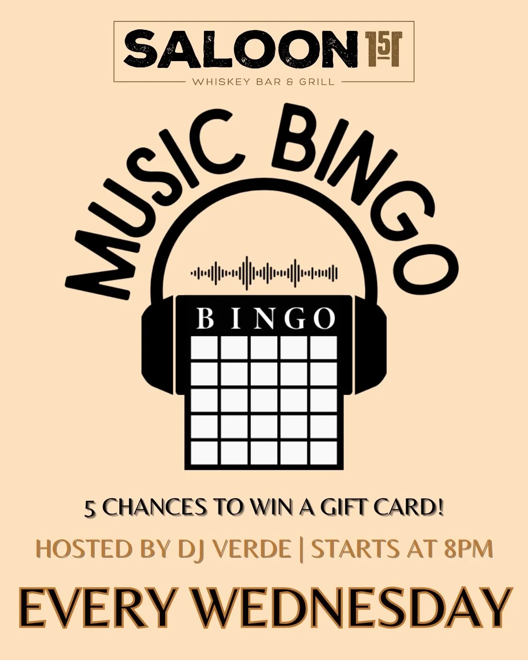 Wednesdays: 🎶 🌮 🥃 🦀 🪣