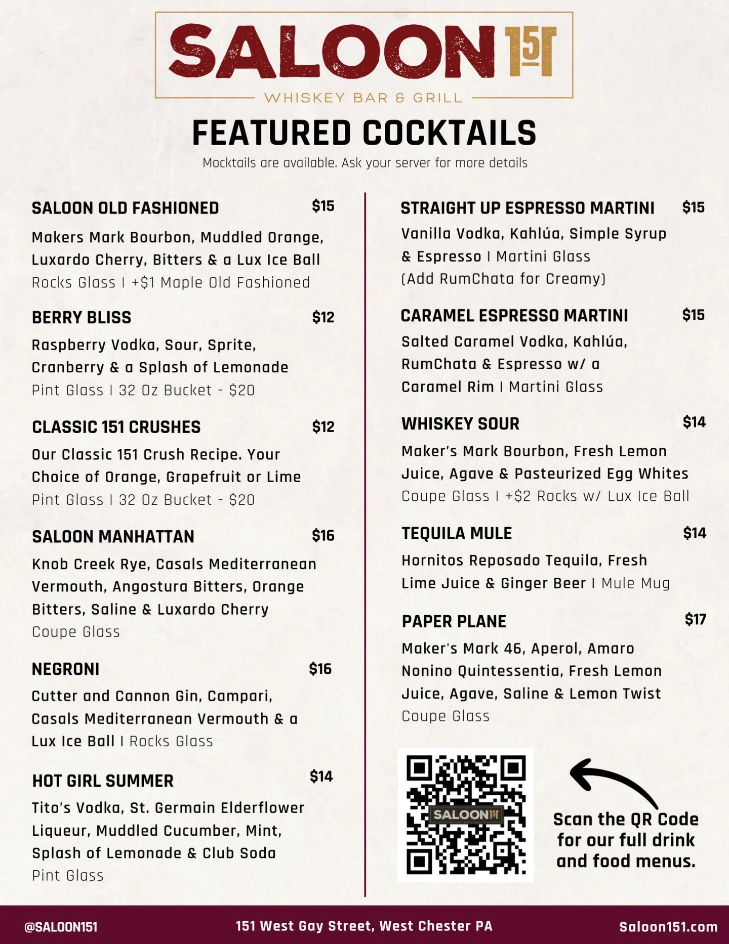 🚨 New Featured Cocktail Lineup
If you like your drinks done right, this one&rsquo;s for you.

Classic craft cocktails, fresh ingredients, and a vibe that speaks for itself. 🍹
Pull up and find your new go-to.