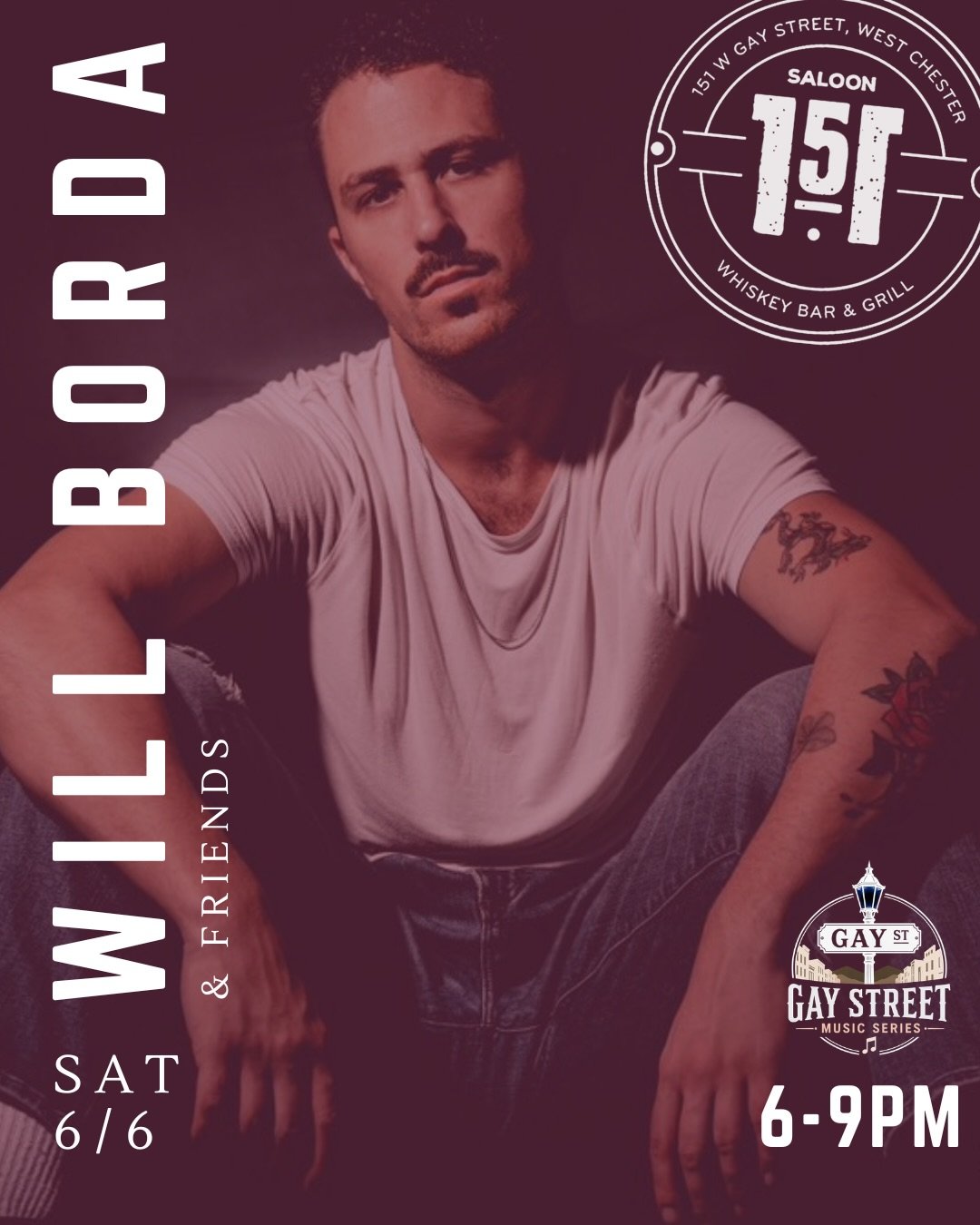 🎶 This Saturday, catch Will Borda &amp; Friends live at Saloon 151 as part of the Gay Street Music Series!

Join us outside on the street from 6&ndash;9PM for an evening of live music, great food, cold drinks, and all the weekend vibes in the heart 