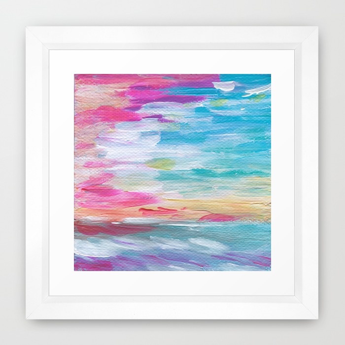 Neon Sunset Framed Art Print