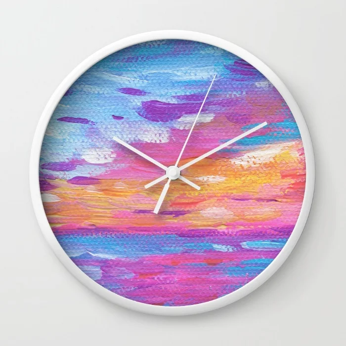 Hawaiian Neon Sunset Wall Clock