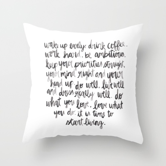 Wake up early. Throw Pillow Case.
