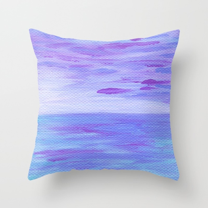Lilac Seascape Throw Pillow