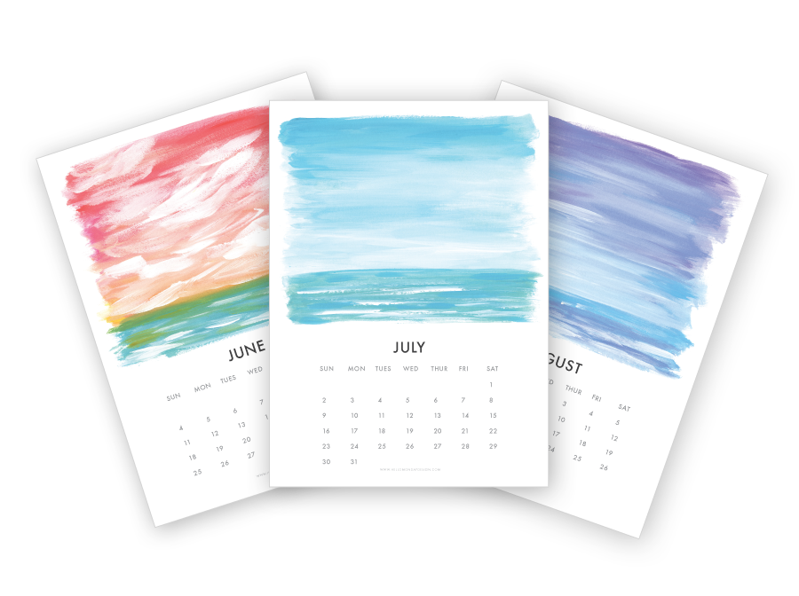 Free Printable Calendar | Free Calendar Download | Seascape Calendar |